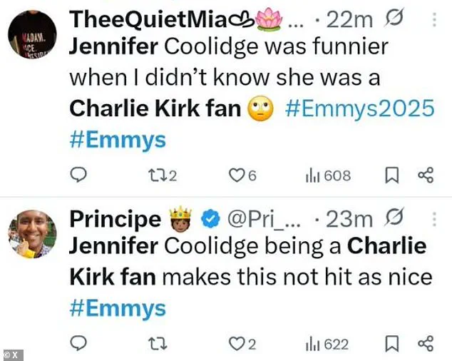 Jennifer Coolidge's Follow of Conservative Activist Charlie Kirk Ignites Firestorm of Hypocrisy Accusations