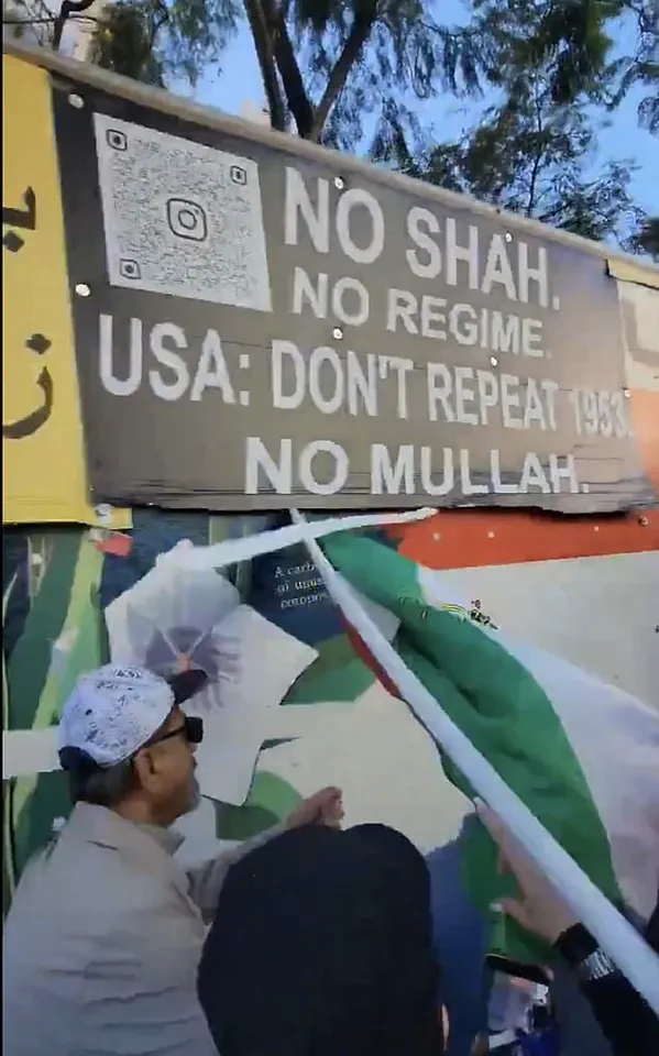 Protest Turns Chaotic as Anti-Regime Message Collides with Demonstrators in LA