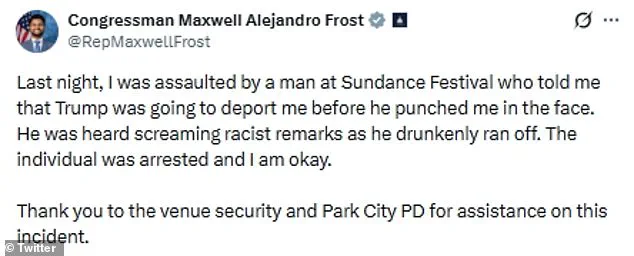 Breaking: Racially Charged Assault on Rep. Maxwell Frost at Sundance Film Festival Sparks National Outcry