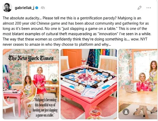Gabriella Karefa-Johnson Condemns New York Times for Promoting Cultural Theft in Mahjong Feature