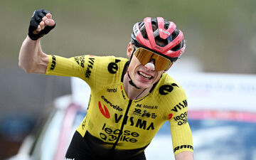 Italian cyclist expelled from Giro d'Italia after violent headbutt crash.